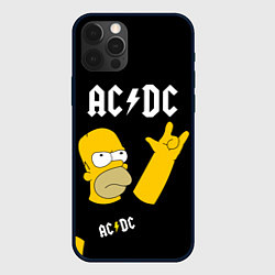 Чехол для iPhone 12 Pro AC DC ГОМЕР СИМПСОН SIMPSONS, цвет: 3D-черный