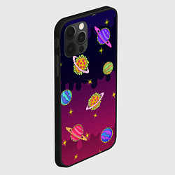 Чехол для iPhone 12 Pro Pizza in Space, цвет: 3D-черный — фото 2