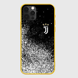 Чехол для iPhone 12 Pro Ювентус juventus Белые брызги, цвет: 3D-желтый