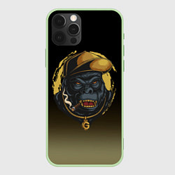 Чехол для iPhone 12 Pro Hip-hop Gorilla, цвет: 3D-салатовый