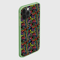 Чехол для iPhone 12 Pro Разноцветные яркие узоры, цвет: 3D-салатовый — фото 2