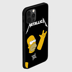 Чехол для iPhone 12 Pro Metallica Гомер Симпсон рокер, цвет: 3D-черный — фото 2