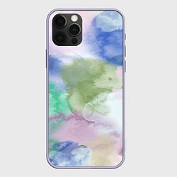 Чехол для iPhone 12 Pro Акварельная текстура, цвет: 3D-светло-сиреневый