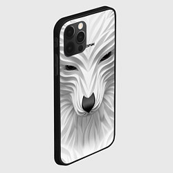Чехол для iPhone 12 Pro Волк белый - с надписью, цвет: 3D-черный — фото 2