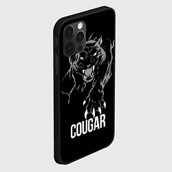 Чехол для iPhone 12 Pro Cougar on the hunt - Пума на охоте, цвет: 3D-черный — фото 2