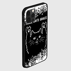 Чехол для iPhone 12 Pro Группа Three Days Grace и Рок Кот, цвет: 3D-черный — фото 2