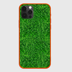 Чехол для iPhone 12 Pro ЗЕЛЕНЫЙ ГАЗОН, цвет: 3D-красный