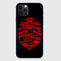 Чехол для iPhone 12 Pro КЛЕЙМО ЖЕРТВЫ С ЧЕРЕПАМИ БЕРСЕРК, цвет: 3D-черный