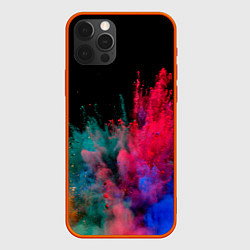 Чехол для iPhone 12 Pro Брызги сухих красок, цвет: 3D-красный