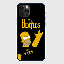 Чехол для iPhone 12 Pro The Beatles Гомер Симпсон Рокер, цвет: 3D-черный