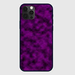 Чехол для iPhone 12 Pro Черно-пурпурная облачность, цвет: 3D-черный