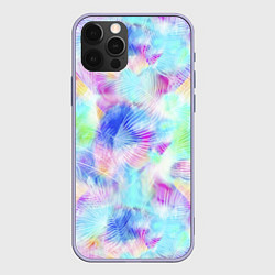 Чехол для iPhone 12 Pro Градиент Листья Пальм, цвет: 3D-светло-сиреневый
