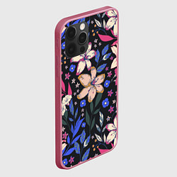 Чехол для iPhone 12 Pro Цветы Красочные Лилии В Саду, цвет: 3D-малиновый — фото 2