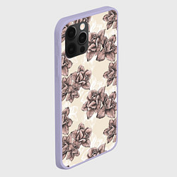 Чехол для iPhone 12 Pro Цветы Розы На Светлом Фоне, цвет: 3D-светло-сиреневый — фото 2