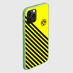 Чехол для iPhone 12 Pro Borussia черные полосы, цвет: 3D-салатовый — фото 2