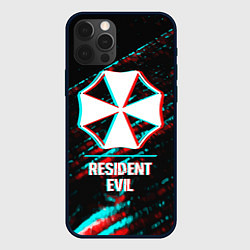 Чехол для iPhone 12 Pro Resident Evil в стиле Glitch Баги Графики на темно, цвет: 3D-черный