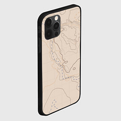 Чехол для iPhone 12 Pro Песчаная Топографическая Карта, цвет: 3D-черный — фото 2