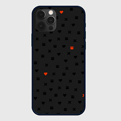 Чехол для iPhone 12 Pro Love Death and Robots black pattern, цвет: 3D-черный