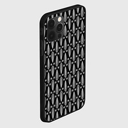 Чехол для iPhone 12 Pro Черно-белый современный модный узор листья, цвет: 3D-черный — фото 2
