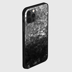 Чехол для iPhone 12 Pro Текстура камня черно-белый узор, цвет: 3D-черный — фото 2