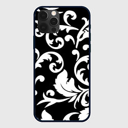 Чехол для iPhone 12 Pro Minimalist floral pattern, цвет: 3D-черный