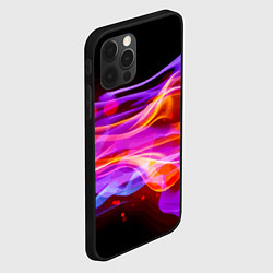 Чехол для iPhone 12 Pro Abstract colorful waves, цвет: 3D-черный — фото 2