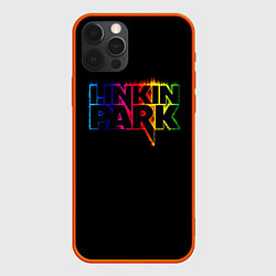 Чехол для iPhone 12 Pro Linkin Park neon, цвет: 3D-красный