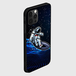 Чехол для iPhone 12 Pro Космонавт на доске - серфинг, цвет: 3D-черный — фото 2