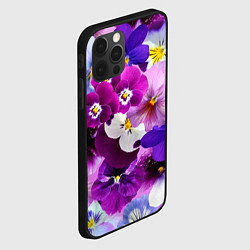 Чехол для iPhone 12 Pro CHARMING PANSIES, цвет: 3D-черный — фото 2