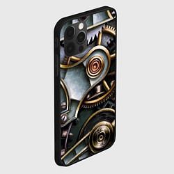 Чехол для iPhone 12 Pro Механизм из шестерёнок в стиле Стимпанк, цвет: 3D-черный — фото 2