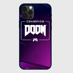 Чехол для iPhone 12 Pro Doom Gaming Champion: рамка с лого и джойстиком на, цвет: 3D-черный