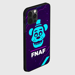 Чехол для iPhone 12 Pro Символ FNAF в неоновых цветах на темном фоне, цвет: 3D-черный — фото 2