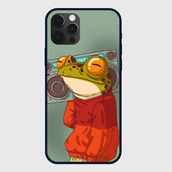 Чехол для iPhone 12 Pro Лягуха с мафоном, цвет: 3D-черный