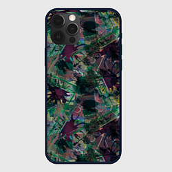 Чехол для iPhone 12 Pro Абстрактный гранжевый принт с кляксами и штрихами, цвет: 3D-черный