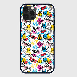 Чехол iPhone 12 Pro Граффити рожицы