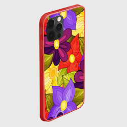 Чехол для iPhone 12 Pro MULTICOLORED PANSIES, цвет: 3D-красный — фото 2