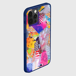 Чехол для iPhone 12 Pro Patchwork quilt Fashion trend, цвет: 3D-тёмно-синий — фото 2