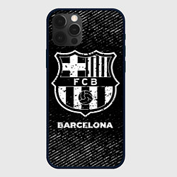 Чехол для iPhone 12 Pro Barcelona с потертостями на темном фоне, цвет: 3D-черный