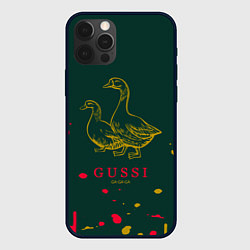 Чехол для iPhone 12 Pro Gucci - ga ga ga - краска, цвет: 3D-черный