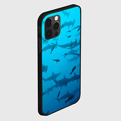 Чехол для iPhone 12 Pro Акулы - океан, цвет: 3D-черный — фото 2