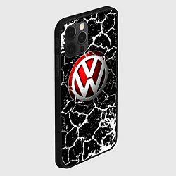 Чехол для iPhone 12 Pro Volkswagen Трещины, цвет: 3D-черный — фото 2