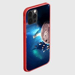 Чехол для iPhone 12 Pro Космическое столкновение объектов, цвет: 3D-красный — фото 2