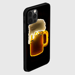 Чехол для iPhone 12 Pro Неоновое пиво - Жёлтый, цвет: 3D-черный — фото 2