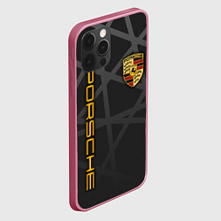 Чехол для iPhone 12 Pro PORSCHE : ГЕОМЕТРИЧЕСКИЕ ЛИНИИ, цвет: 3D-малиновый — фото 2