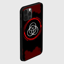Чехол для iPhone 12 Pro Символ Elden Ring и краска вокруг на темном фоне, цвет: 3D-черный — фото 2
