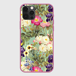 Чехол для iPhone 12 Pro Красочные Цветы Лета, цвет: 3D-малиновый