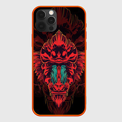 Чехол для iPhone 12 Pro Красная обезьяна, цвет: 3D-красный