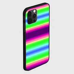 Чехол для iPhone 12 Pro Яркие разноцветные размытые полосы, цвет: 3D-черный — фото 2