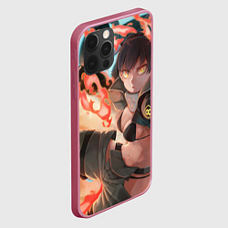 Чехол для iPhone 12 Pro Огненная Такамаки - Пламенный отряд, цвет: 3D-малиновый — фото 2
