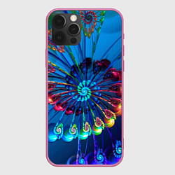 Чехол для iPhone 12 Pro Фрактальная спираль, цвет: 3D-малиновый